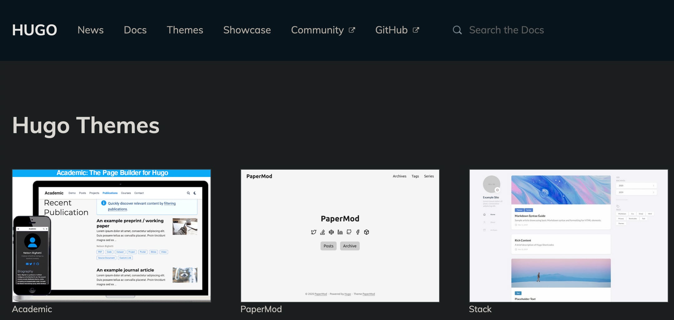 Hugo Themes Hugo Themes